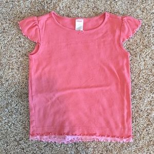 Pink ruffle short sleeve top